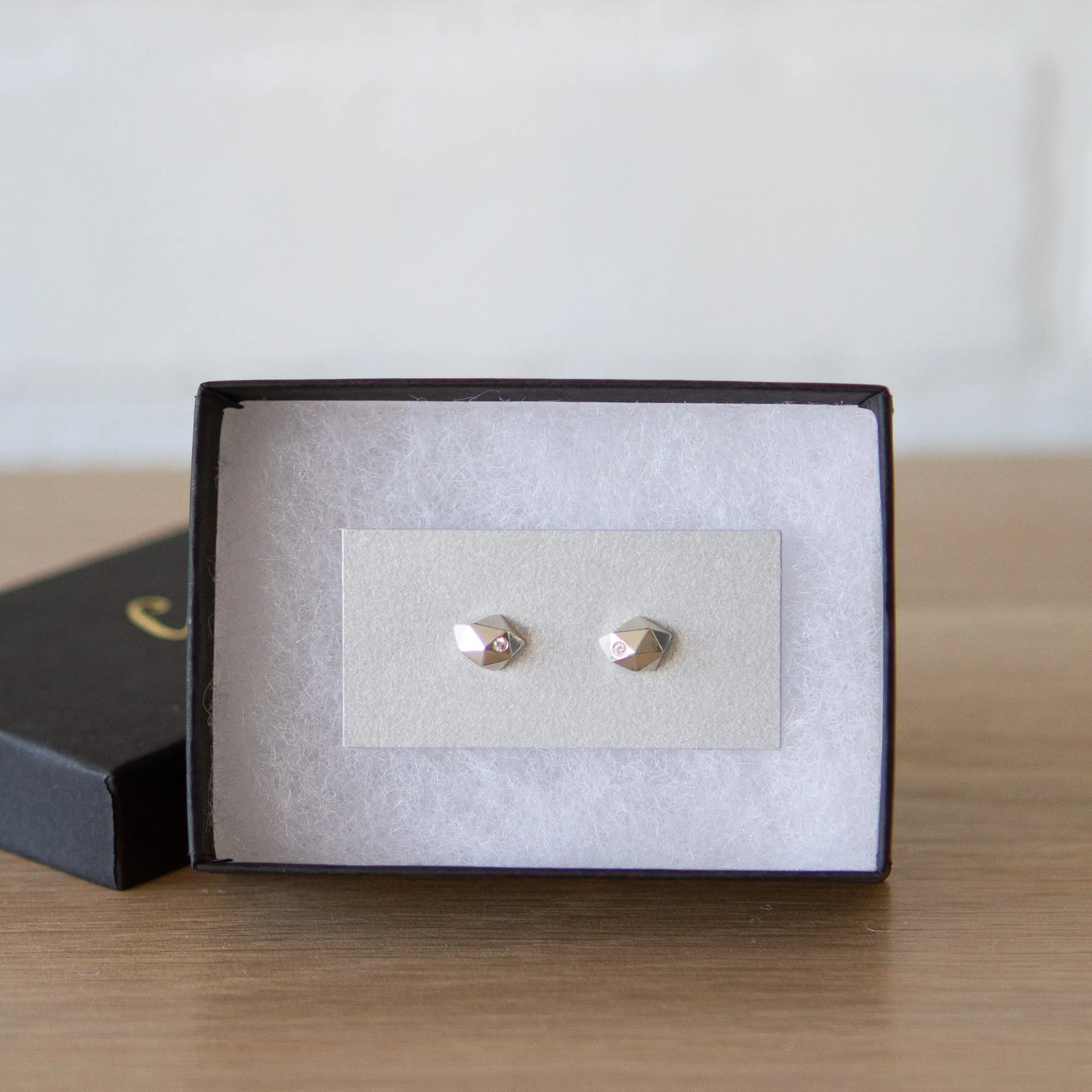 Tiny Fragment Diamond Stud Earrings