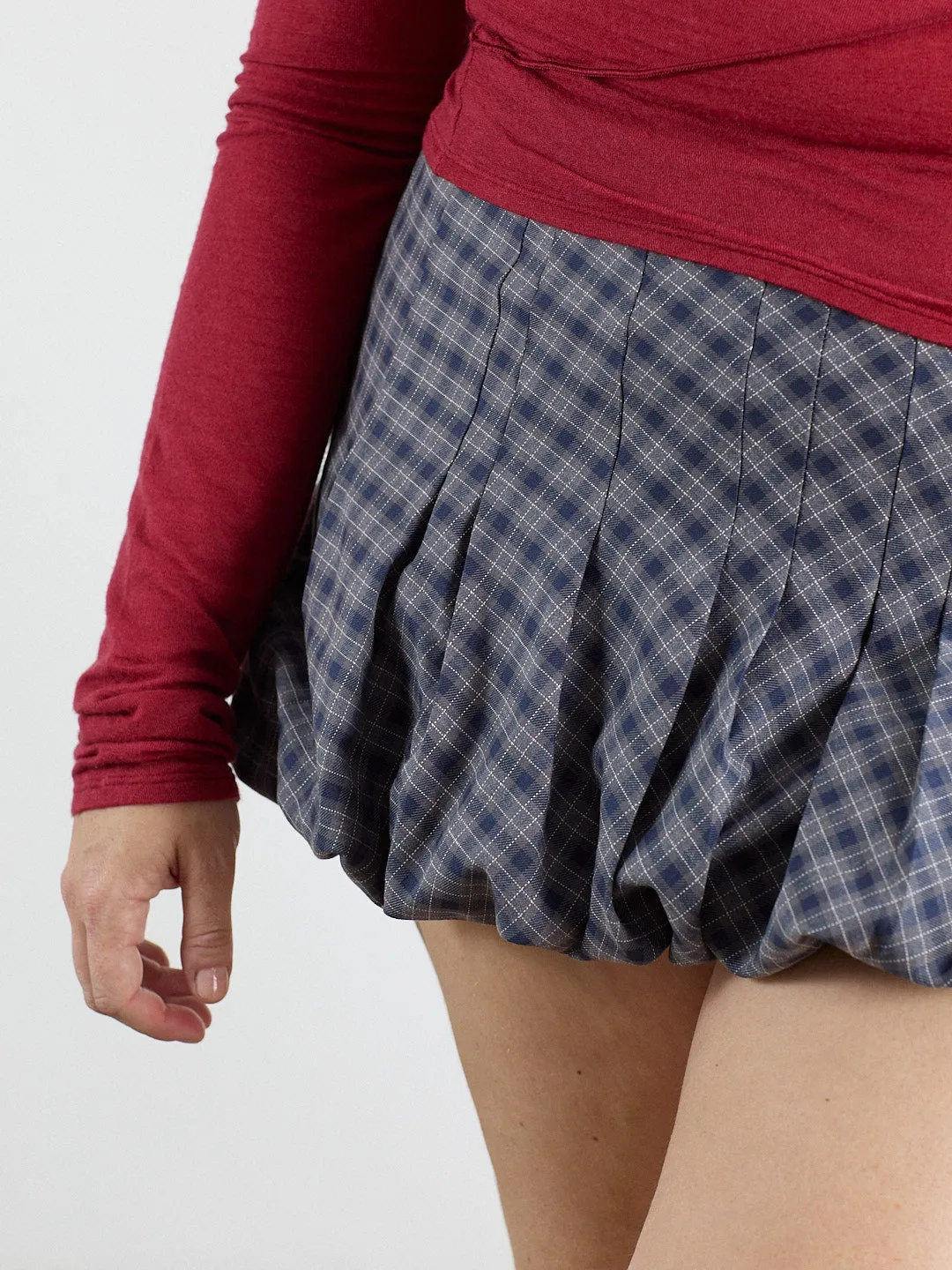 Tyler Bubble Skirt - Blue Plaid