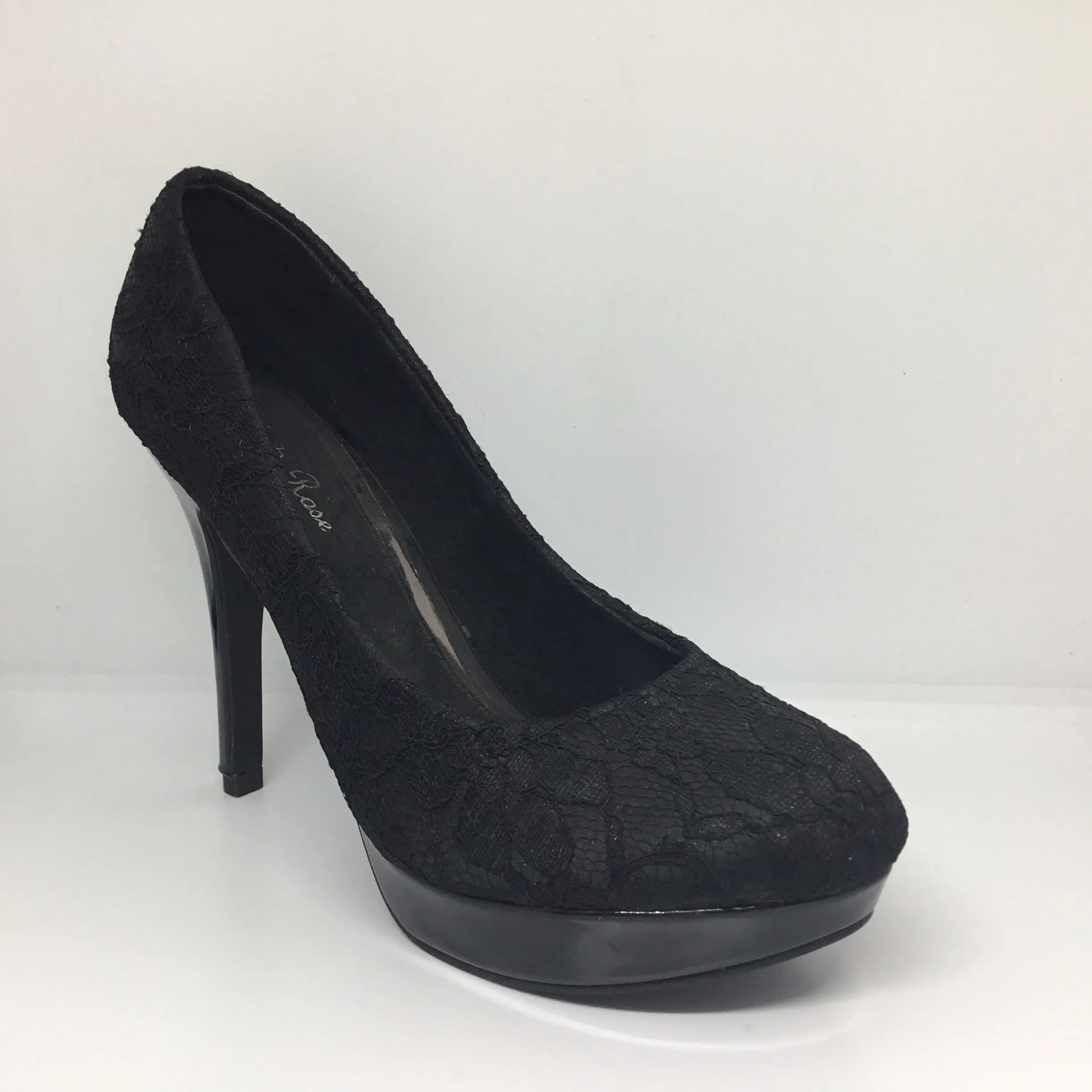 Wild Rose Miranda Black Lace Heel