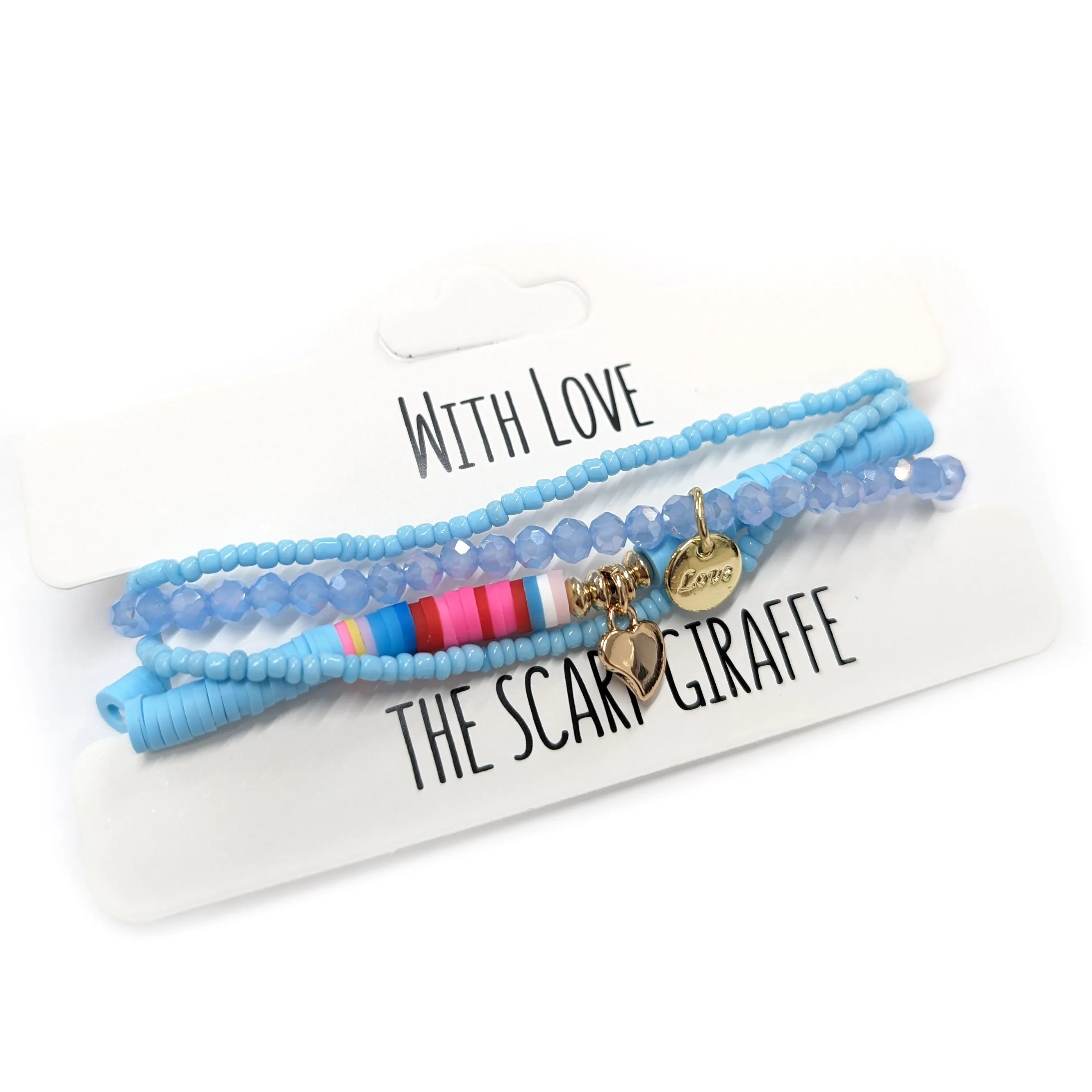 'With Love' Bracelet Set - Sky Blue