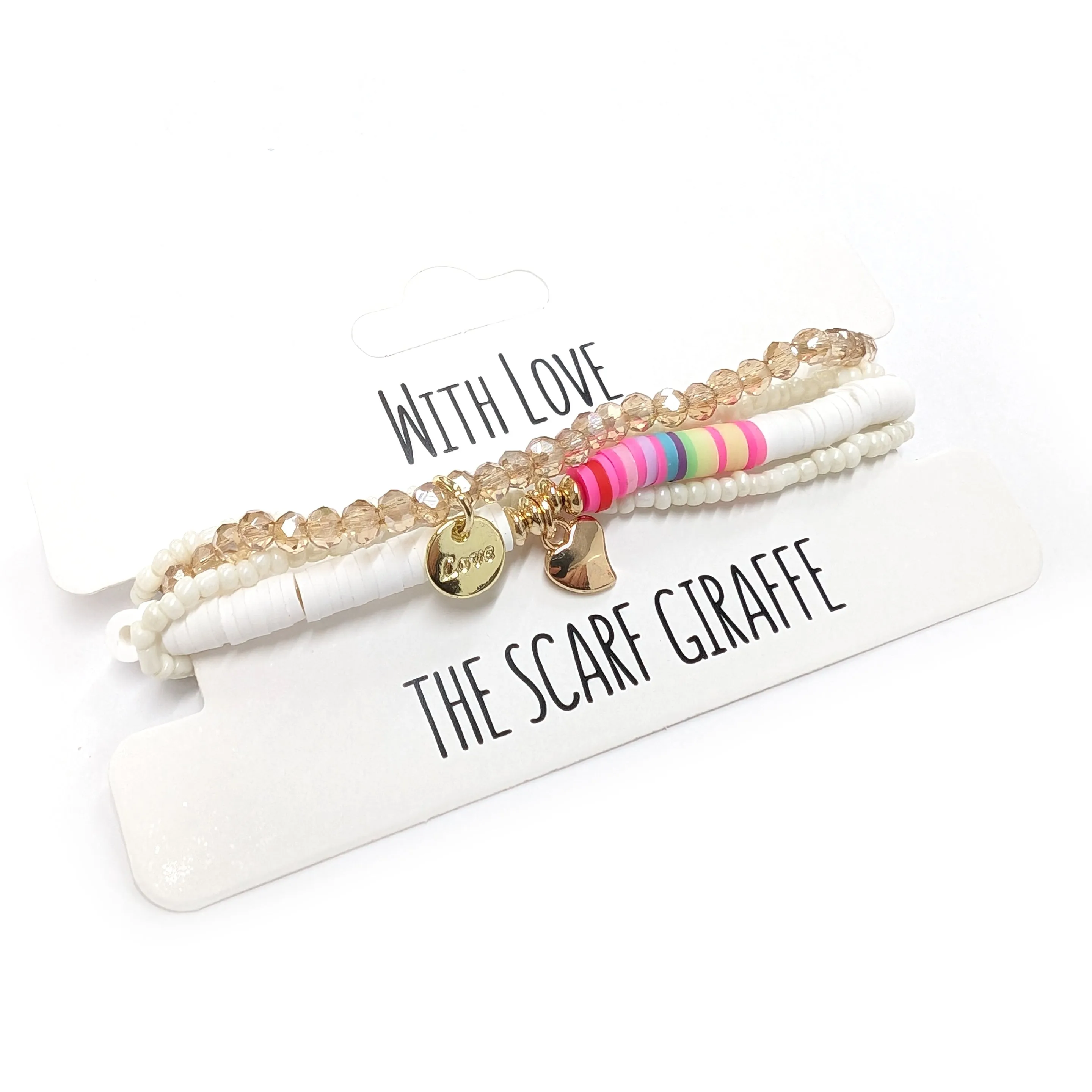 'With Love' Bracelet Set - White