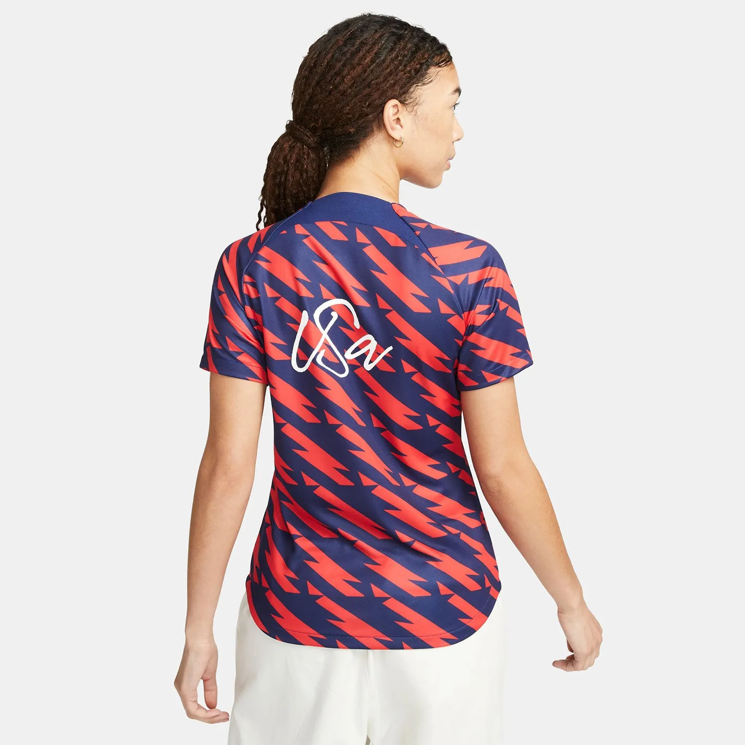 Women's Nike USMNT 2023 VW Pre-Match Red Top