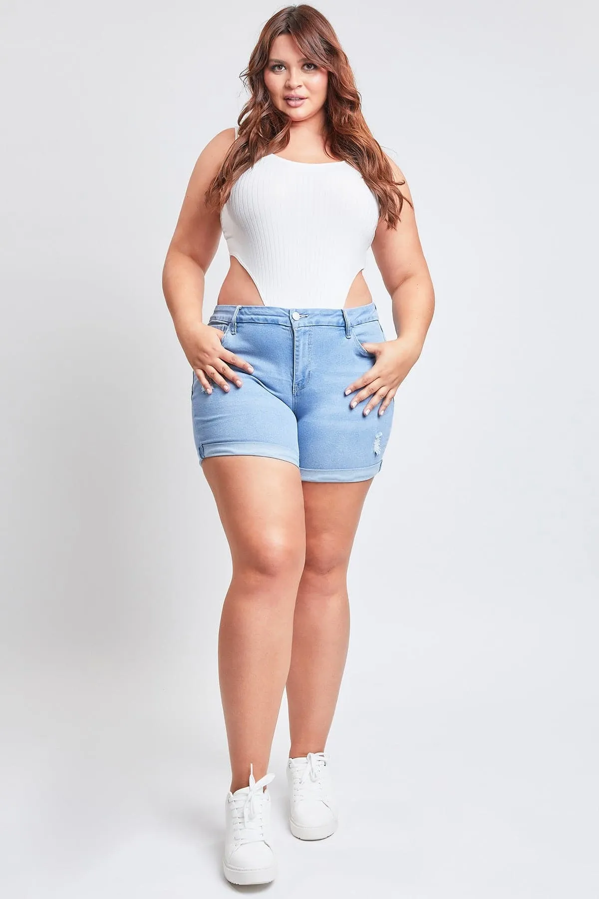 Women's Plus Curvy Fit Ultra  Cuffed Shorts