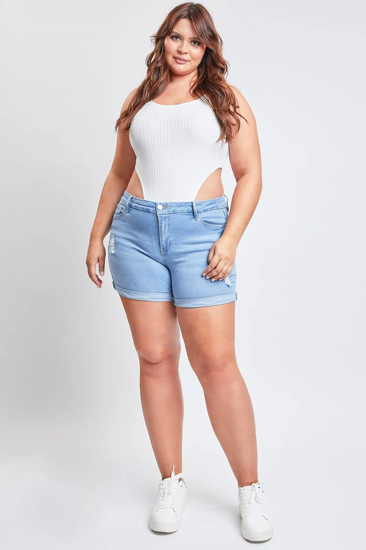 Women's Plus Curvy Fit Ultra  Cuffed Shorts