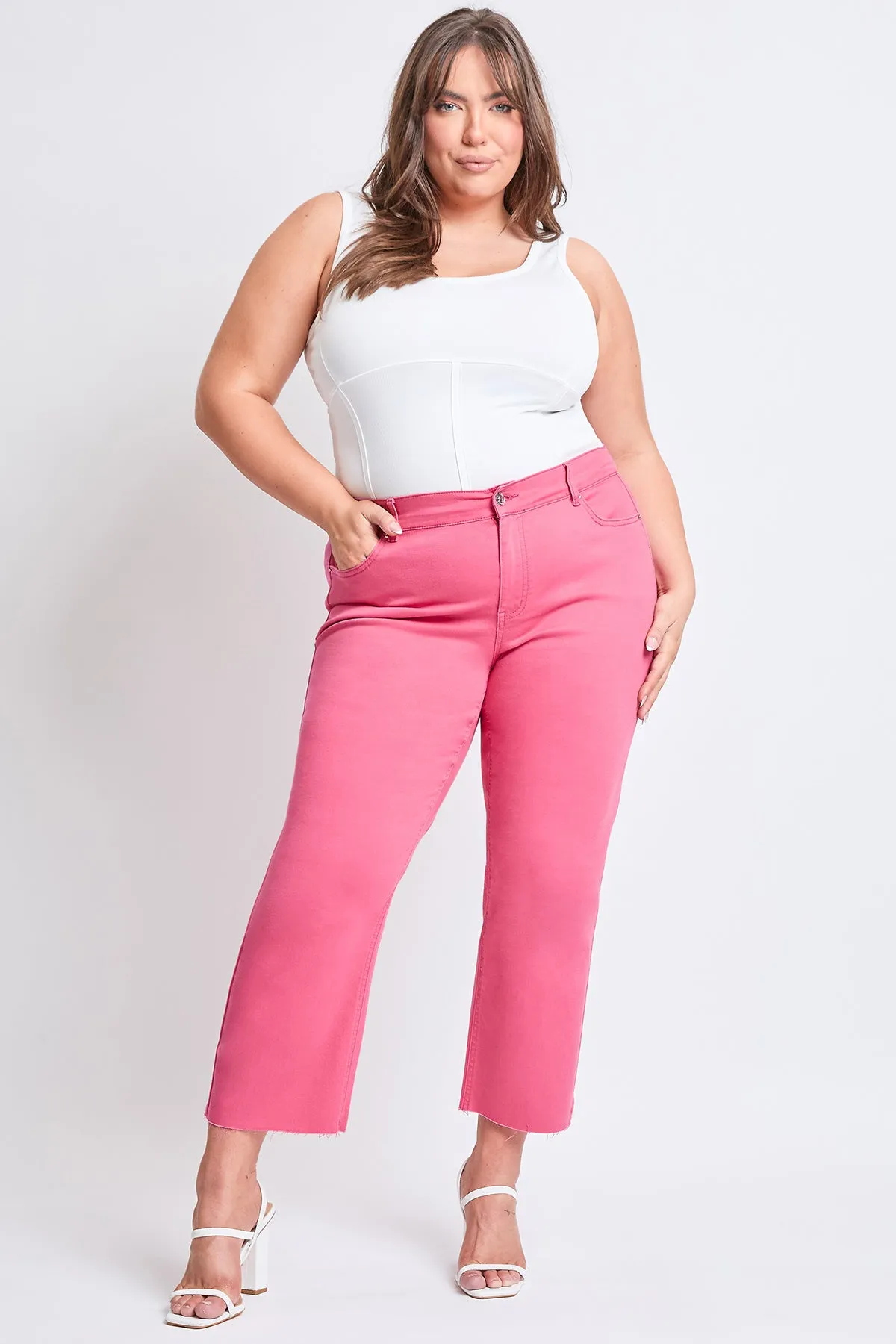 Women´s Plus High-Rise Cropped Hyperstretch Wide Leg Trouser